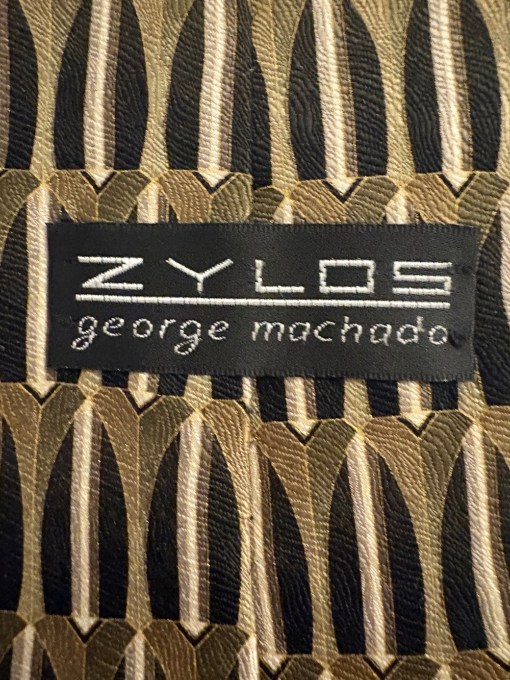 Vintage ZYLOS by George Machado Silk Geometric Tie - 4" Wide